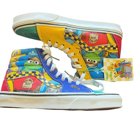 Vans X Sesame Street Sk8-Hi Shoes W 7.5 M 6 Oscar The Grouch Elmo Big Bird Grove - Picture 2 of 7